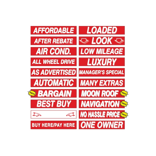 Car Dealer Depot 15" White & Red Windshield Slogans: Navigation Pk 166-NA - main